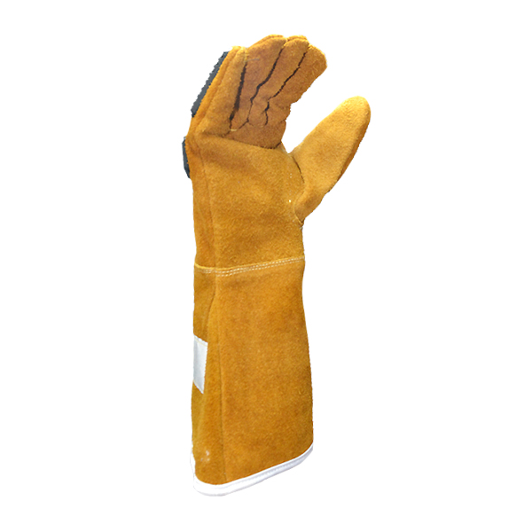 Guante Carnaza con Hilo de Kevlar y Antimpacto para Soldador LAMIRA (Par) Café/Negro LS-4395 LG - 1